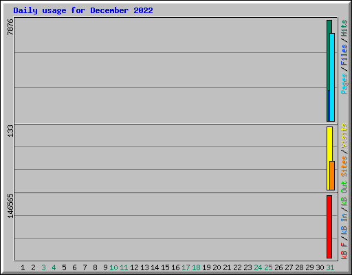 Daily usage for December 2022
