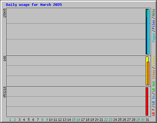 Daily usage for March 2025