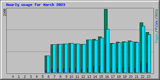 Hourly usage for March 2023